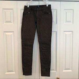 Hudson black & gold striped skinny jeans size 27